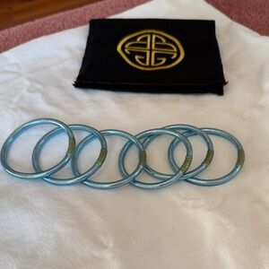 Set of Six all weather Budha Girl Azure bangles